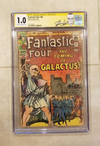Fantastic Four 48 Cgc 1.  0 1966 Signed Stan Lee 1st Silver Surfer & Galactus