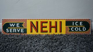 Vintage Nehi Porcelain Sign Soda Pop Gas Gasoline Oil General Store Service