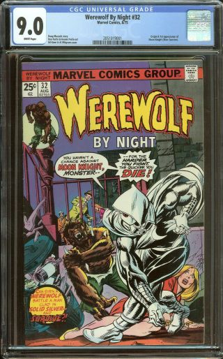 Werewolf By Night 32 Cgc 9.  0 Origin & 1st Moon Knight White Pages