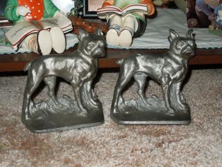 Cast Iron Bulldogs Vintage Bookends