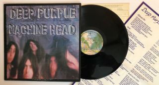 Deep Purple - Machine Head - 1974 Us Press,  Lyrics Poster (ex) Ultrasonic