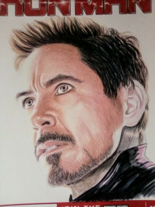 Iron Man Robert Downey Jr Avengers Marvel sketch cover comic art Wu Wei 3