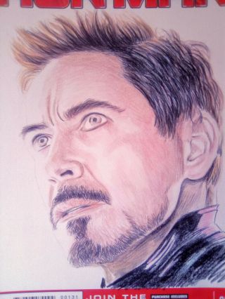 Iron Man Robert Downey Jr Avengers Marvel sketch cover comic art Wu Wei 4