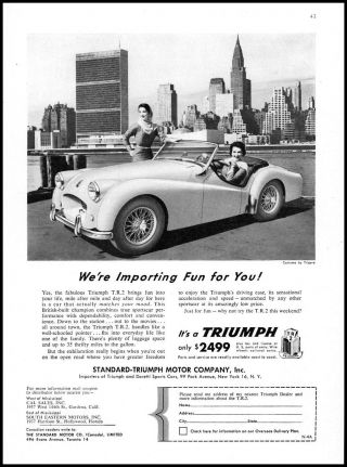 1955 Triumph Tr2 Car Women York City Motor Co.  Vintage Photo Print Ad Ads9
