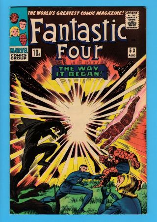 Fantastic Four 53 Vfn,  (8.  5) Origin & 2nd Black Panther,  1st Klaw Appearance