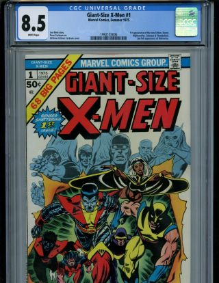 Giant - Size X - Men 1 (1975) 1st Appearance X - Men Cgc 8.  5 Vf,  White Pages