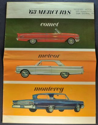 1963 Mercury Brochure Monterey S - 55 Meteor S - 33 Comet S - 22 Wagon Orig