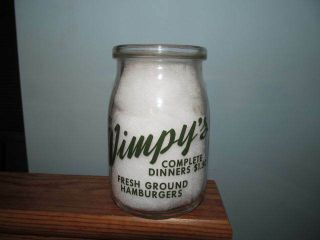 Glass Coffee Jar Wimpys Berganfield,  N.  J.  12.  Oz.  Rd Green Pyro