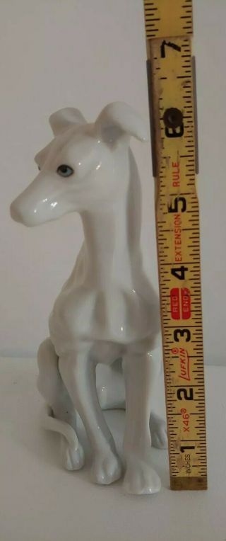 Vintage White Whippet Greyhound Dog Figurine Porcelain 2