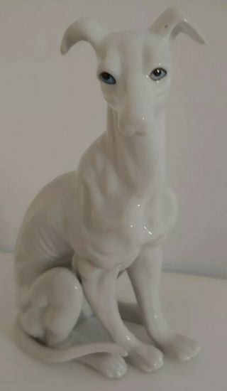 Vintage White Whippet Greyhound Dog Figurine Porcelain 3