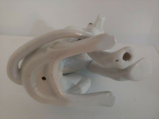 Vintage White Whippet Greyhound Dog Figurine Porcelain 5