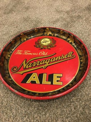 Vintage Narragansett Ale 13” Beer Tray; Cranston Ri