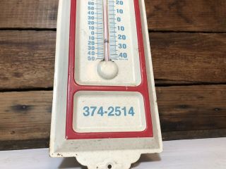 Vintage Standard Oil Advertising Thermometer Tin Gas Metal White Hall ILL 3