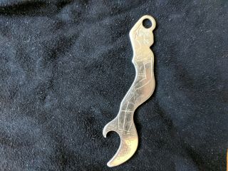 Vintage Stainless Steel Lady Key Chain Bottle Opener 3 " Ct&o Co Chicago