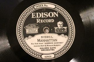 Jazz Golden Gate Orch Manhattan / Oh Say Can I See You Tonight Edison 51590