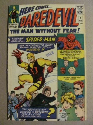 Daredevil 1 Marvel Comics 1964 Series Origin 1st App Stan Lee 5.  0 Vg/fn