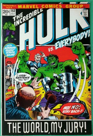 Incredible Hulk (1968) 153 Fn,  (6.  5) Hulk Trial Avengers Ff Dd App Pt.  2