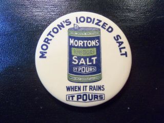Vintage Celluloid Advertising Pocket Mirror Morton 