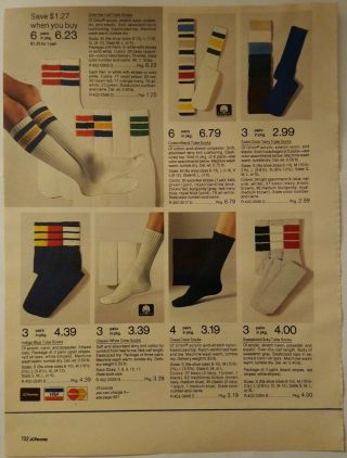 1983 Vintage Paper Print Ad Fashion Socks Combed Rib - Knit Briefs Underwear