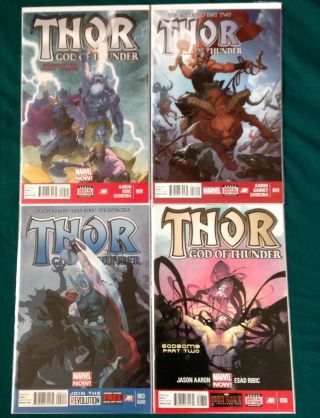Thor God Of Thunder Aaron 3,  8,  9 & 14 Vf/nm Marvel