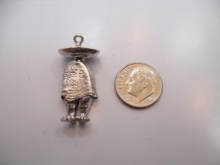 Vintage Sterling Silver Mexican Man With Sombrero Charm 3d