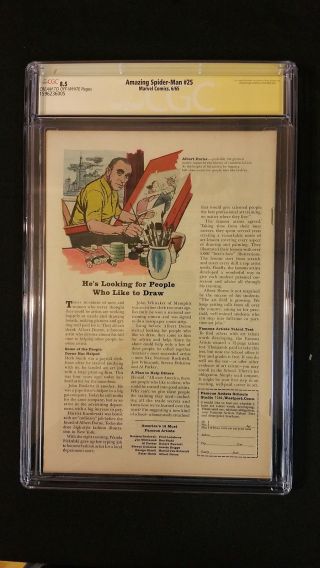 SPIDER - MAN 25 CGC 8.  5 SS SIGNED STAN LEE 1ST CAMEO OF MARY JANE 2
