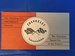 1953 Chevrolet " Corvette Experimental Model " Car Dealer Sales Brochure