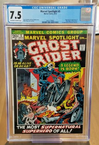 Marvel Spotlight 5 Cgc 7.  5 Ow/w (marvel 72) Origin & 1st App Ghost Rider