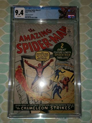 Spider - Man 1 Golden Record Reprint (1966) Cgc Graded 9.  4,  White Pages