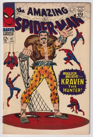Spider - Man 47 | Vol 1 | 1st Peter Parker/mj Date | Stan Lee | 1967 | Fn