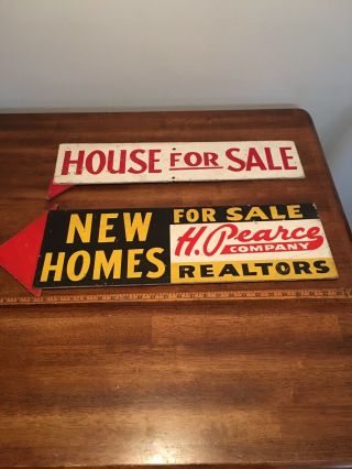 Vtg Advertising Signs Real Estate.  50’s Hand Painted.