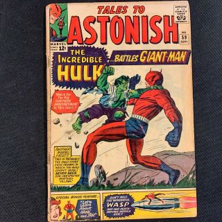 Tales To Astonish 59 Silver Age Key 1st Incredible Hulk In Series Good