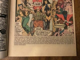 Vintage X - Men 109 Bronze Age Comic Book 1978 by Marvel Comics Complete 5