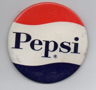 Large 3 Inch 1950s Pepsi Cola Pinback Button
