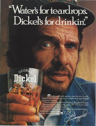 Merle Haggard George Dickel Tennessee Whisky 1986 Print Ad 9 X 11 "