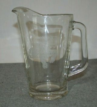 Exxon Mobil Chemical Plant Etched Glass Pitcher Tiger Baton Rouge