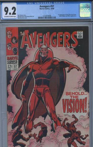 Cgc 9.  2 Nm - Avengers 57 Owwp 1st Appearance Of Vision (iron Man Captain America)