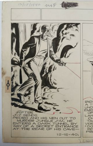 ART,  ALEX RAYMOND,  JUNGLE JIM (1940 - 12 - 15) topper - format Sunday strip 2