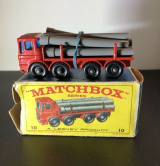 Matchbox Lesney 10d Pipe Truck,  With All 7 Pipes (includes Box)