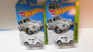 Hot Wheels - 1/64 - 2 Cars - Volkswagen - Herbie - The Love Bug