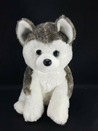 Ty Puppy Slush Siberian Husky 10 " Plush Wolf Dog 2017 Stuffed Animal Gray White
