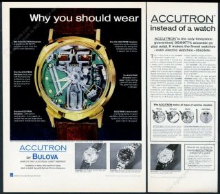 1963 Bulova Accutron Spaceview Watch Astronaut 214 Color Photo Vintage Print Ad
