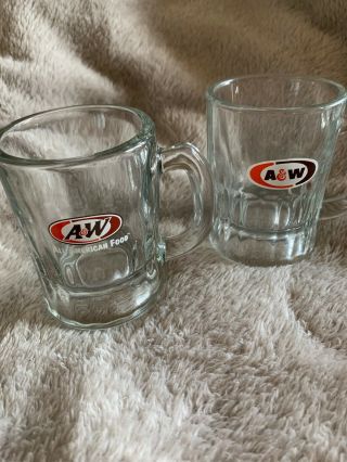 Mini Vintage A&w Rootbeer Small Mugs And Old Logo A And W Mug 3 " Shot Glass