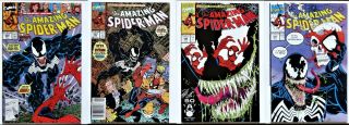 Spider - Man 332 - 333,  346 - 347 (1991) - Classic Venom Covers,  - Vf/vf,