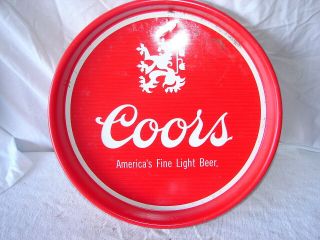 Vintage Advertising Metal Beer Tray Bar Brewing Serving Coors Light Beer