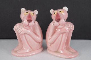 Royal Orleans Ceramic Pink Panther Salt Pepper Shakers 1982