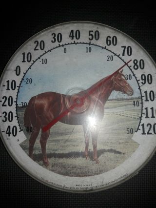 The Ohio Thermometer Co 12 " Jumbo Dial Horse Equestrian Vintage