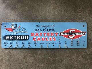 Vintage Automotive Ektron Blue Streak Battery Cables Display Rack