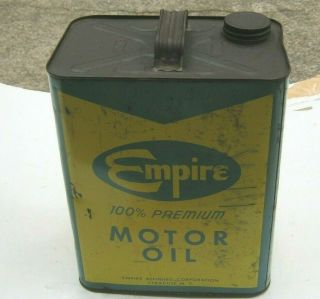 Rare Empire 2 Gallon Motor Oil Can In