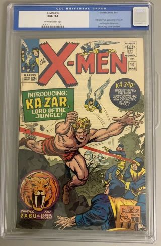 X - Men 10,  Cgc 9.  2 Old Label,  Fist Silverage Appearance Of Ka - Zar